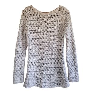 Berretti Alpaca Wool Loose Knit Long Sweater Cream Women's Medium